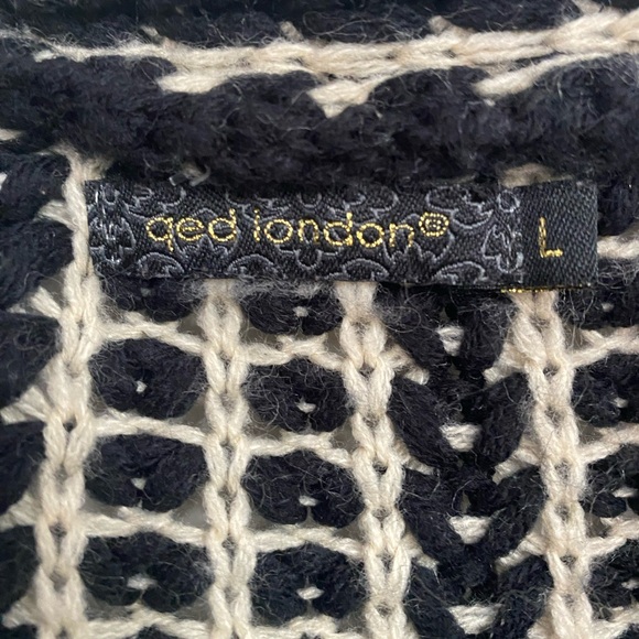 QED London Open Front Knit Cable Cardigan Size Large - Picture 3 of 9